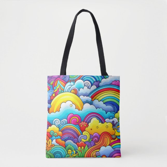 Rainbow backgrounds tote bag (Front)