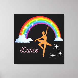 Rainbow Ballerina Dance Canvas Print