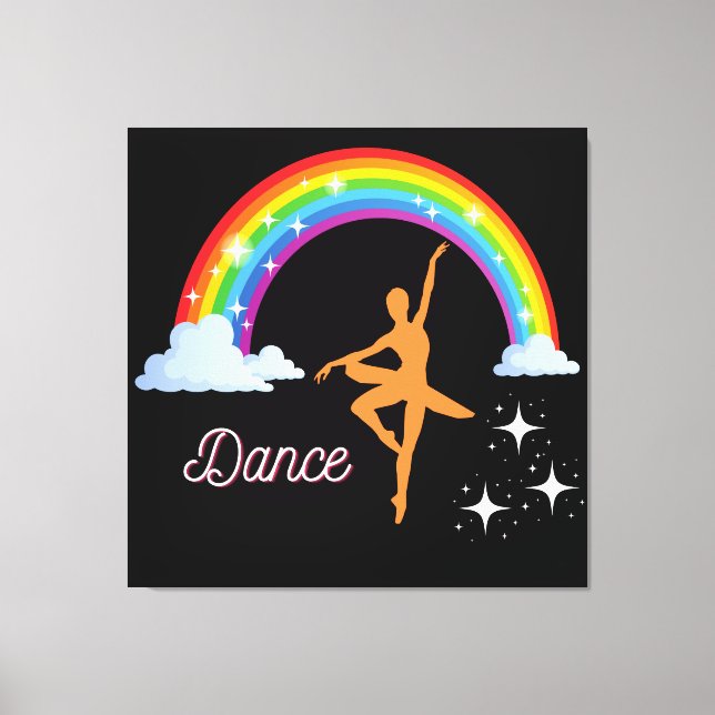 Rainbow Ballerina Dance Canvas Print (Front)