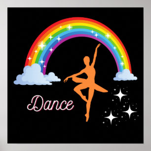 Rainbow Ballerina Dance Poster