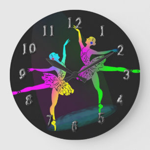 Rainbow Ballet Dancers In The Spotlight Large Clock