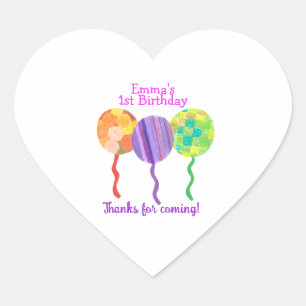 Rainbow balloon 1st birthday sticker