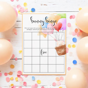 Rainbow Balloon Bunch Bunny Bingo Game Enclosure Card