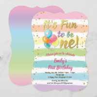 Rainbow balloon first 1st birthday party