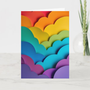 Rainbow Balloon Paper Collage Card