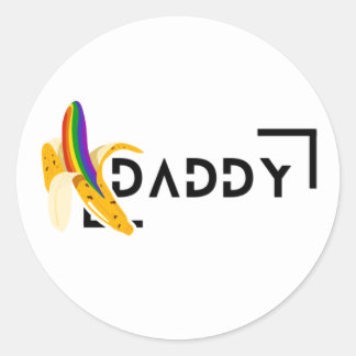 Rainbow Banana - Daddy - Gay Pride  Classic Round Sticker