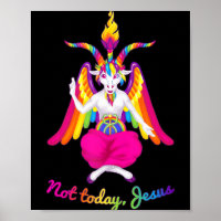Rainbow Baphomet Not Today Jesus Kawaii Hail Satan