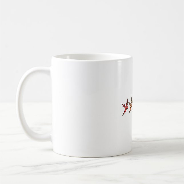 rainbow barn swallows colorful birds coffee mug (Left)