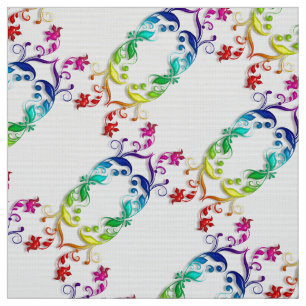 rainbow baroque element fabric