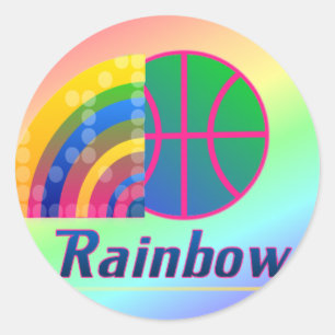 Rainbow Basketball Stickers