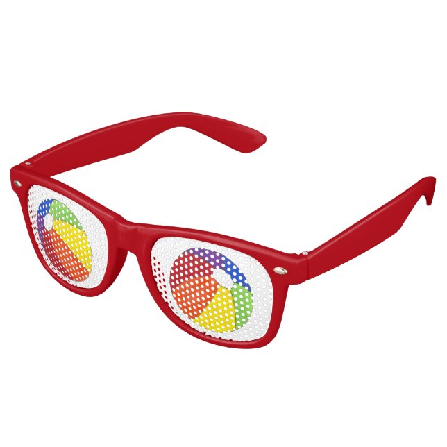 Rainbow Beach Ball Beachball Summer Party Shades (Angled)