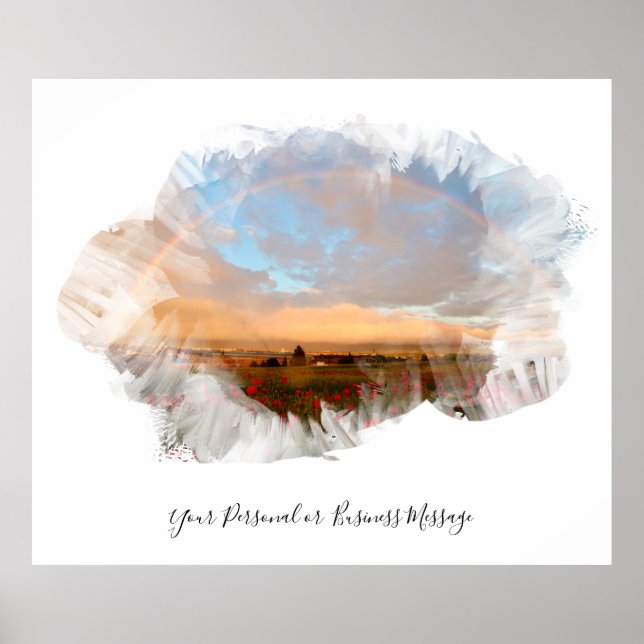 *~* Rainbow Beach Waves Ocean Artsy Floral AR11 Poster (Front)