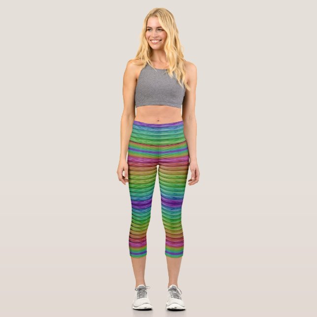 Rainbow Beams Capri Leggings (Front)