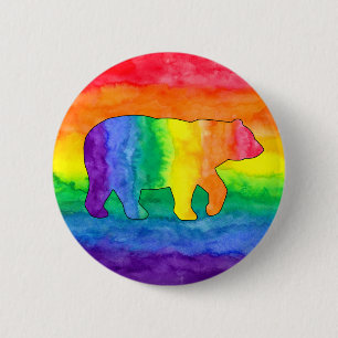 Rainbow Bear on Rainbow Wash Buttons