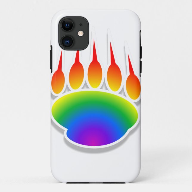 Rainbow Bear Paw Print Case-Mate iPhone Case (Back)