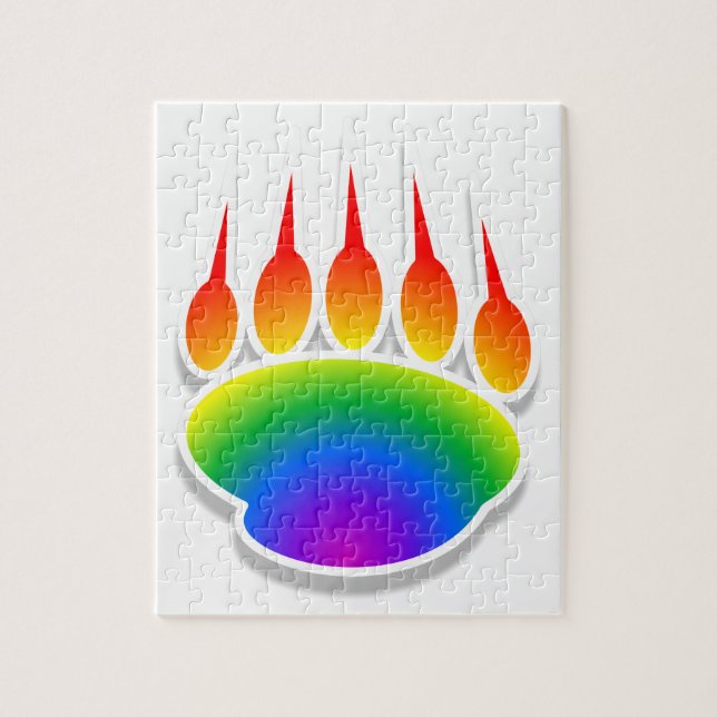Rainbow Bear Paw Print Jigsaw Puzzle (Vertical)