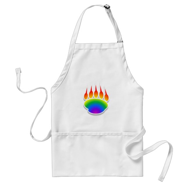 Rainbow Bear Paw Print Standard Apron (Front)