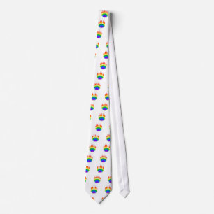 Rainbow Bear Paw Print Tie