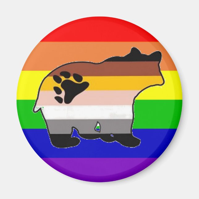Rainbow Bear Pride Magnet (Front)