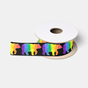 Rainbow Bear Ribbon Satin Ribbon