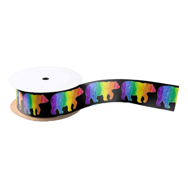 Rainbow Bear Ribbon Satin Ribbon (Spool)