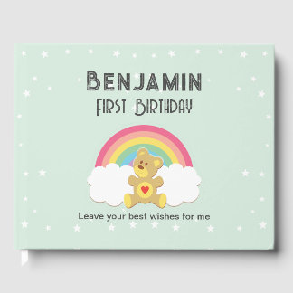 Rainbow Bear Signature Book. Guest Book