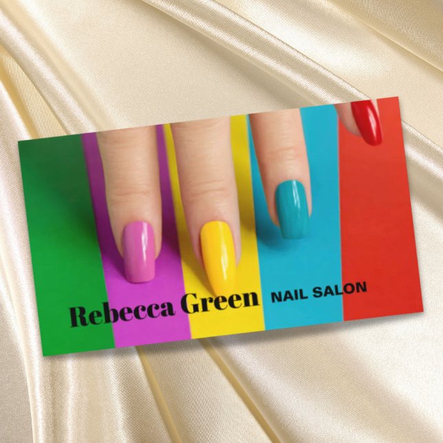 Rainbow beauty makeup manicure nails nail salon business card (Rainbow beauty makeup manicure nails nail salon business card)