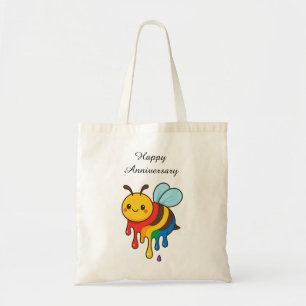 Rainbow Bee-Butterfly - Happy Anniversary Tote Bag