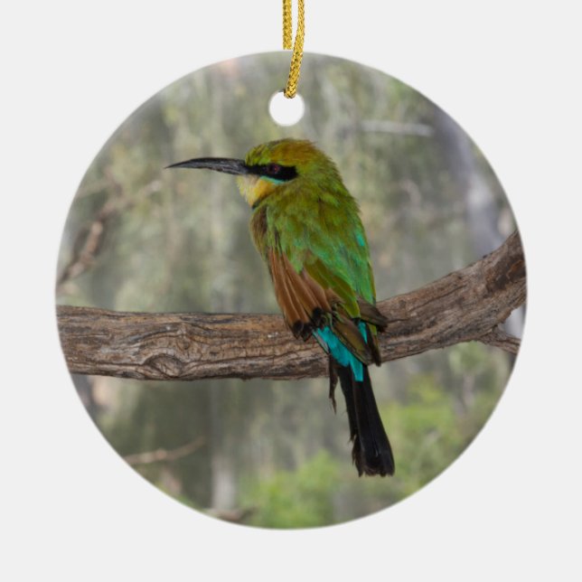 Rainbow bee-eater bird, Australia Ceramic Tree Decoration (Front)