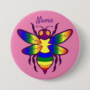 Rainbow Bee Thunder_Cove 7.5 Cm Round Badge