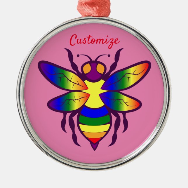 Rainbow Bee Thunder_Cove  Metal Tree Decoration (Front)