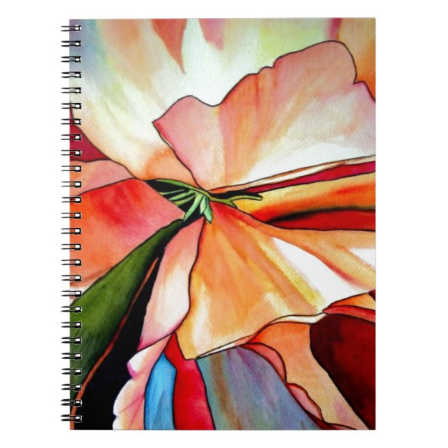 Rainbow Begonia flower watercolour original art Notebook (Front)