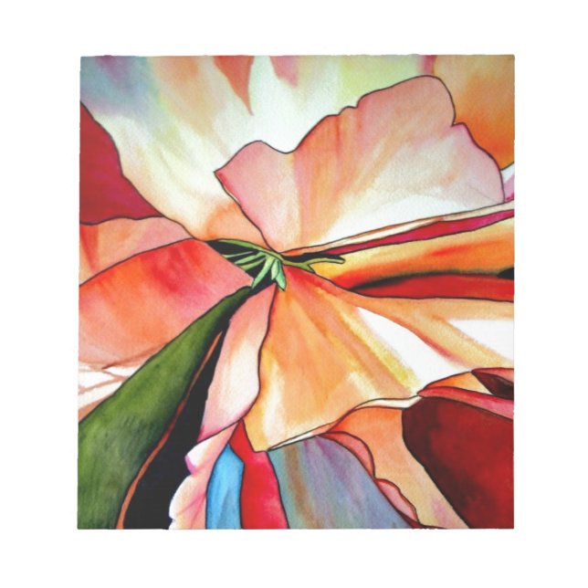 Rainbow Begonia flower watercolour original art Notepad (Front)