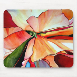 Rainbow begonia original watercolour art flower mouse mat