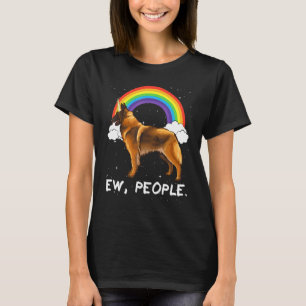 Rainbow Belgian Tervuren Ew People Unicorn Dog T-Shirt