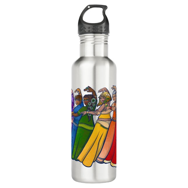 Rainbow Belly Dancer Art Belly Dance Troupe 710 Ml Water Bottle (Front)