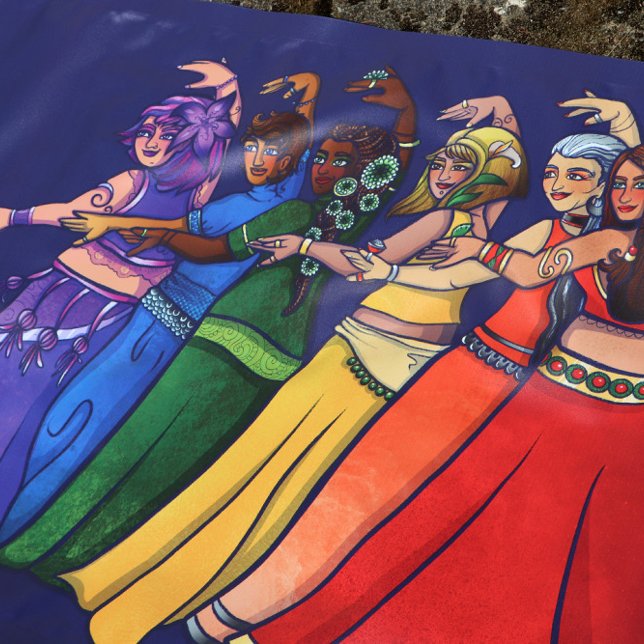 Rainbow Belly Dancer Art Belly Dance Troupe Banner (Creator Uploaded)