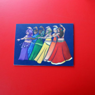 Rainbow Belly Dancer Art Belly Dance Troupe Card