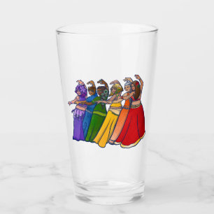 Rainbow Belly Dancer Art Belly Dance Troupe Glass