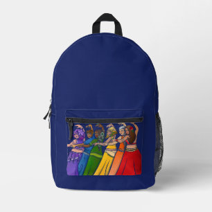 Rainbow Belly Dancer Art Belly Dance Troupe Printed Backpack