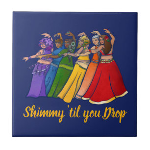 Rainbow Belly Dancer Art Belly Dance Troupe Tile
