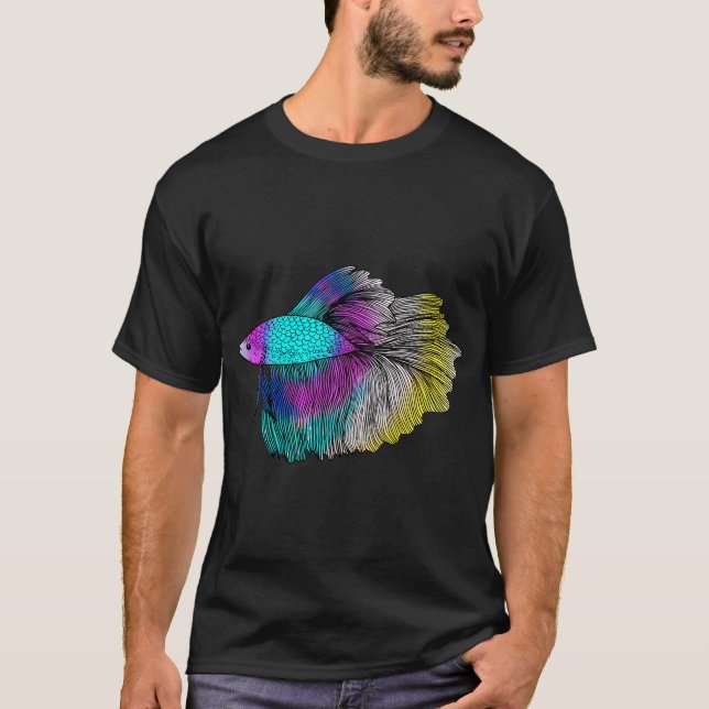 Rainbow Betta Fish T-Shirt (Front)