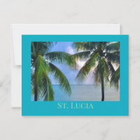 Rainbow Between Palm Trees /St. Lucia