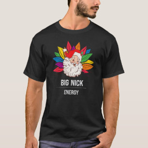 Rainbow Big Nick Energy Vintage Santa Claus Wink T-Shirt
