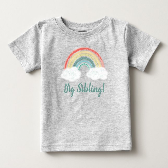 Rainbow Big Sibling Baby T-Shirt (Front)