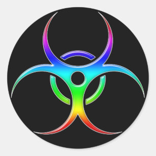 Rainbow Biohazard Symbol - Sticker