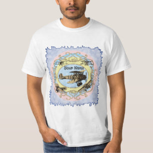 Rainbow Biplane aeroplane T-Shirt