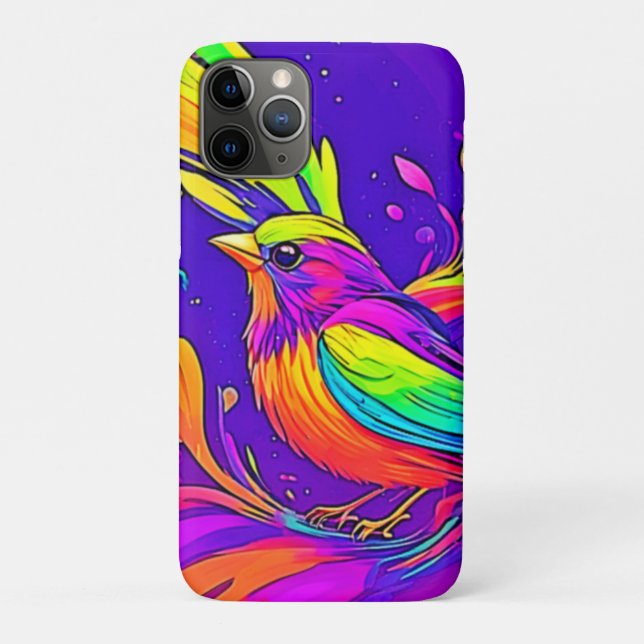 Rainbow Bird in Cartoon Land Case-Mate iPhone Case (Back)