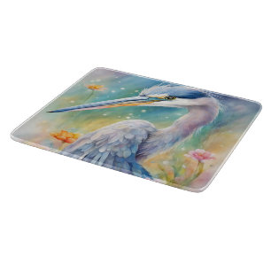 Rainbow Birds Blue Heron 2 Cutting Board