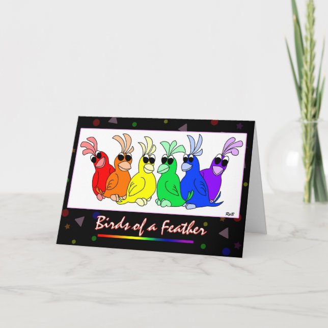Rainbow Birds Card (Front)